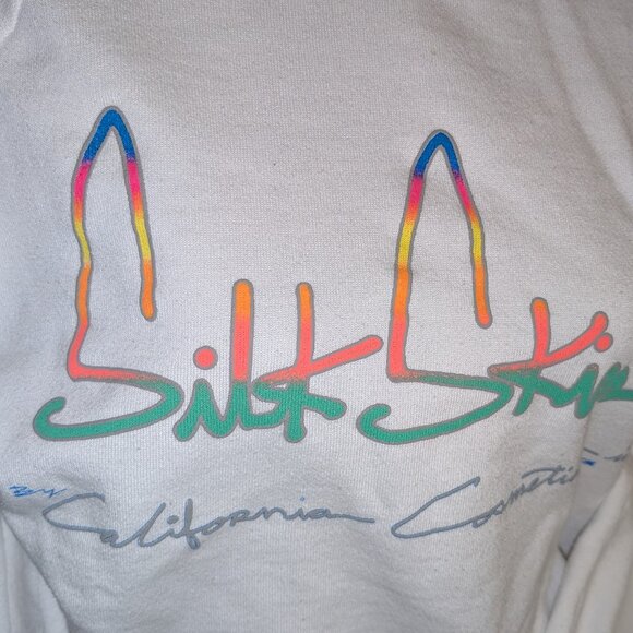 Vtg 80s Sweatshirt Silk Skin by California Cosmetics Beach Skate Womens Sz XL - Picture 3 of 6